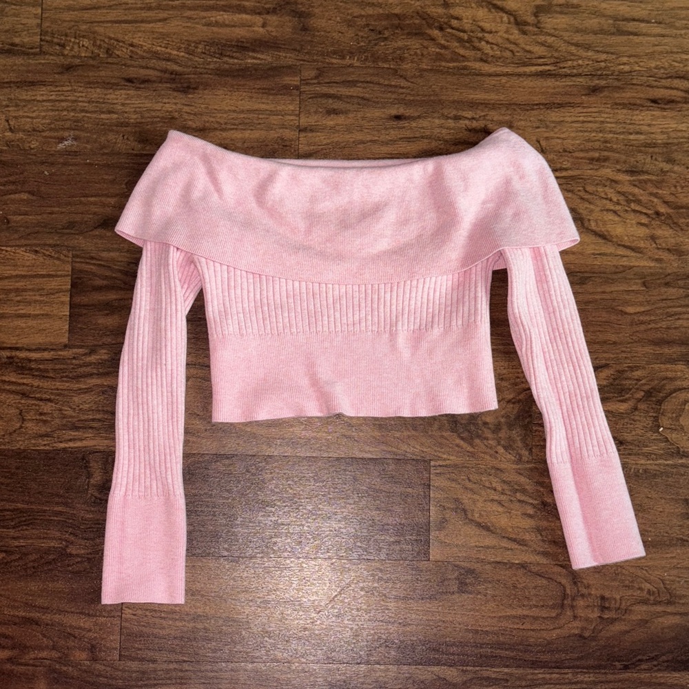 Wild Fable Light Pink Off-Shoulder Sweater